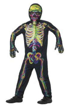 Glow in the Dark Skelett Kostüm L