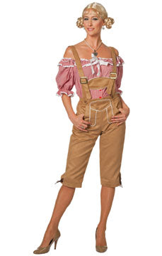 Lederhose luxe Lang beige 40