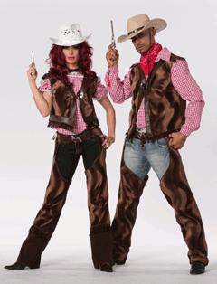 Cowgirlweste + Chaps braun – Perücke