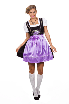 Dirndl schwarz mit flieder Schürze Kleid/Bluse/Schürze