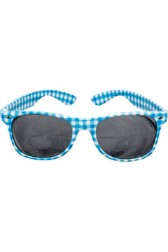Brille Blau/weiß kariert – Perücke
