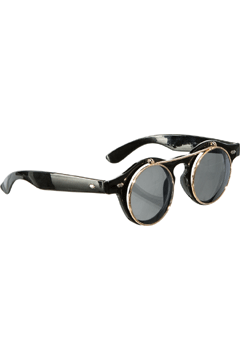 Brille m Klappe (aufklappbar) – Perücke