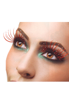 80s Party Eyelashes Neon Orange Contains Glue