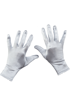 Satin-Handschuhe kurz silber