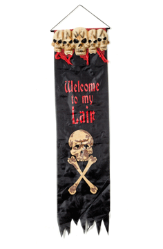 Enter If You Dare Bloody Banner Decoration Natural & Red Cloth 180x35cm 71inchx14inch