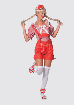 Dirndl Bluse rot/weiß 36