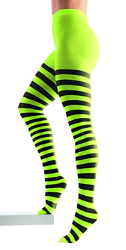 Damen-Strumpfhose gelb/schwarz gestreift