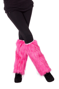 Beinstulpen Plüsch neon-pink