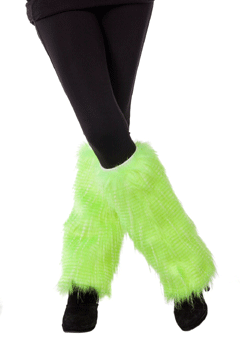 Beinstulpen Plüsch neon-grün