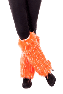 Beinstulpen Plüsch neon-orange