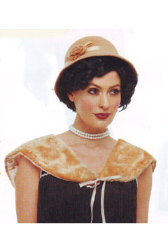 20's Jahre Set Cremfarben Hut und Kunstpelzstola