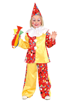 Clownanzug m Hut (Oberteil,Hose,Hut)