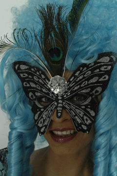 Maske Pfauenauge schwarz/silber A