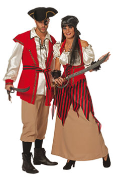 Pirat Red Beard Hose/Gürtel/Oberteil 50