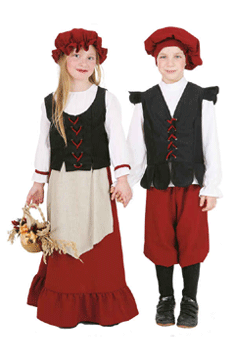Bauern Mädchen (Bluse,Weste,Rock,Haube) 116