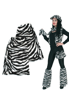 Beinstulpen Zebra Plüsch