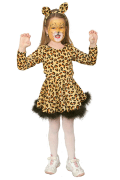 Leoparden Girl (Body,Rock,Haarreif m Ohren) 152
