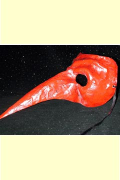 Commedia-Maske Dell'Arte aus Pappmaché Altrot