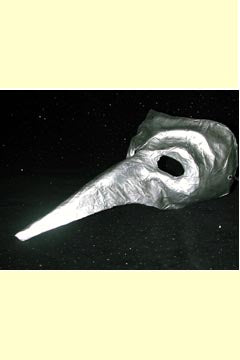 Commedia-Maske Dell'Arte aus Pappmaché Silber