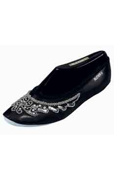 Bauchtanzschuhe (Pailletti) Rauhl schwarz/silber