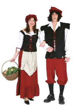 Bauer,weinrot (Barett,Hemd,Weste,Hose)