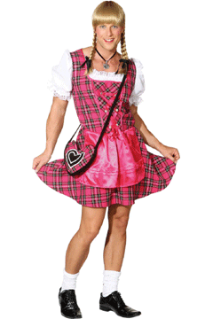 Dirndl Franzl pink-kariert (Kleid,Schürze)