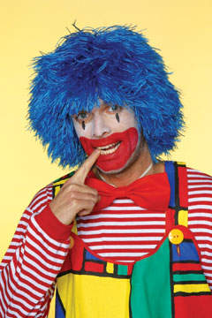 Clownsperücke blau 09