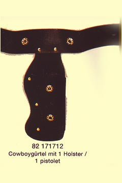 Cowboygürtel 1 Holster schwarz für Erw