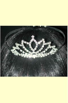 Diadem mittel silber mit Strass-Steine Hochwertig