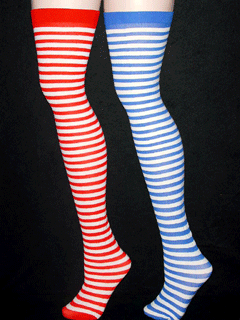 Langstrümpfe je 1 blau/weiß + rot/weiß
