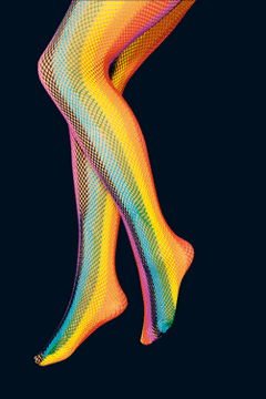 Regenbogen-Netz-Strumpfhose