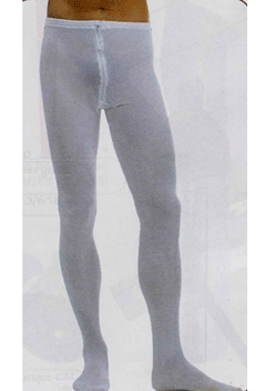 Herren-Strumpfhose weiß mit Reißverschluß Blickdicht XXL/XXXL