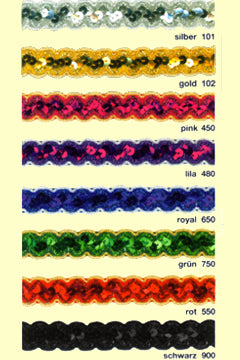 Paillettenborte 24 mm 8 verschiedene Farben