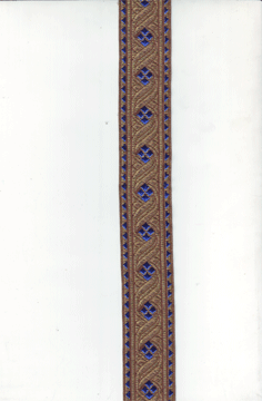 Brokat - Borte 40 mm breit gold/blau
