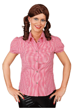 Bluse,rot-weiß klein kariert 36