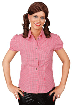 Bluse,rot-weiß klein kariert 48