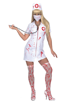 blutige Krankenschwester (Kleid,Haube,Mundschutz)