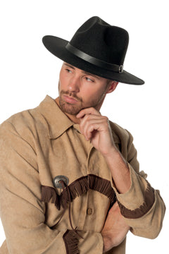 Cowboyhut Wolfilz schwarz