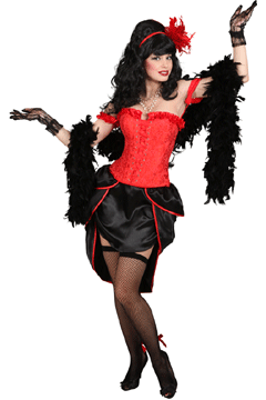 Burlesque-Korsage rot S + M + L A
