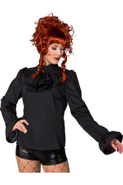 Biedermeierbluse schwarz (Bluse m Jabot) 36 A