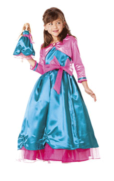 Barbie Blaugrün + Puppenkleid