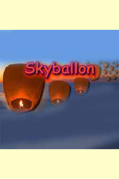 Himmelslaterne (Skyballon) weiß + rot