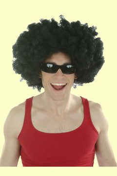 Afro Perücke Super schwarz für Erw