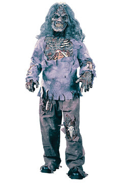 Zombie 3D (Top/Hose/Handschuhe/Maske mit Perücke) Kids 140