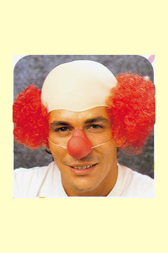 Clown-Glatze aus Gummi mit Kraushaar