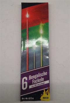 Bengalische fackeln 20 cm 6 Stück rot grün blau